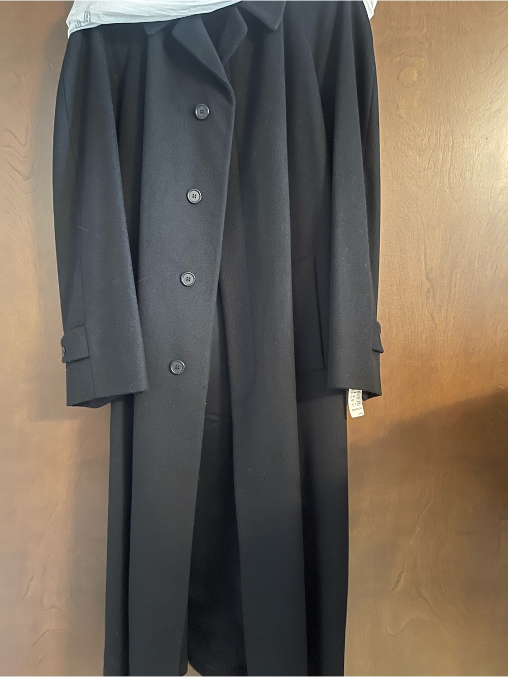 100% wool Classic Men's Black Single-Button Trench Coat